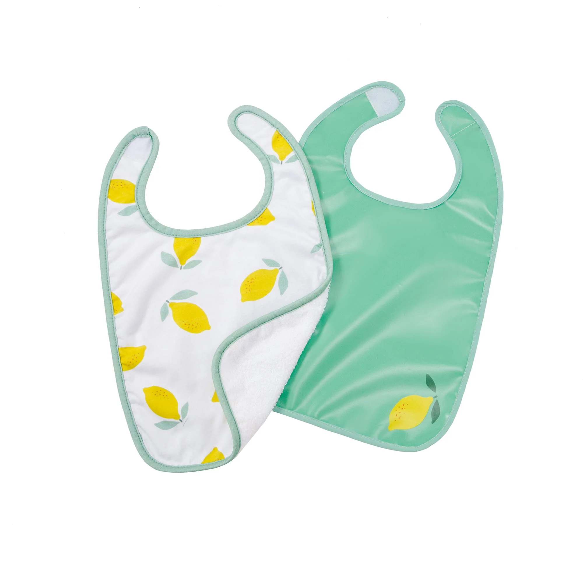 Baby to Love Cotton Jersey Bibs 2 Pack - Happy Lemon - Image 2