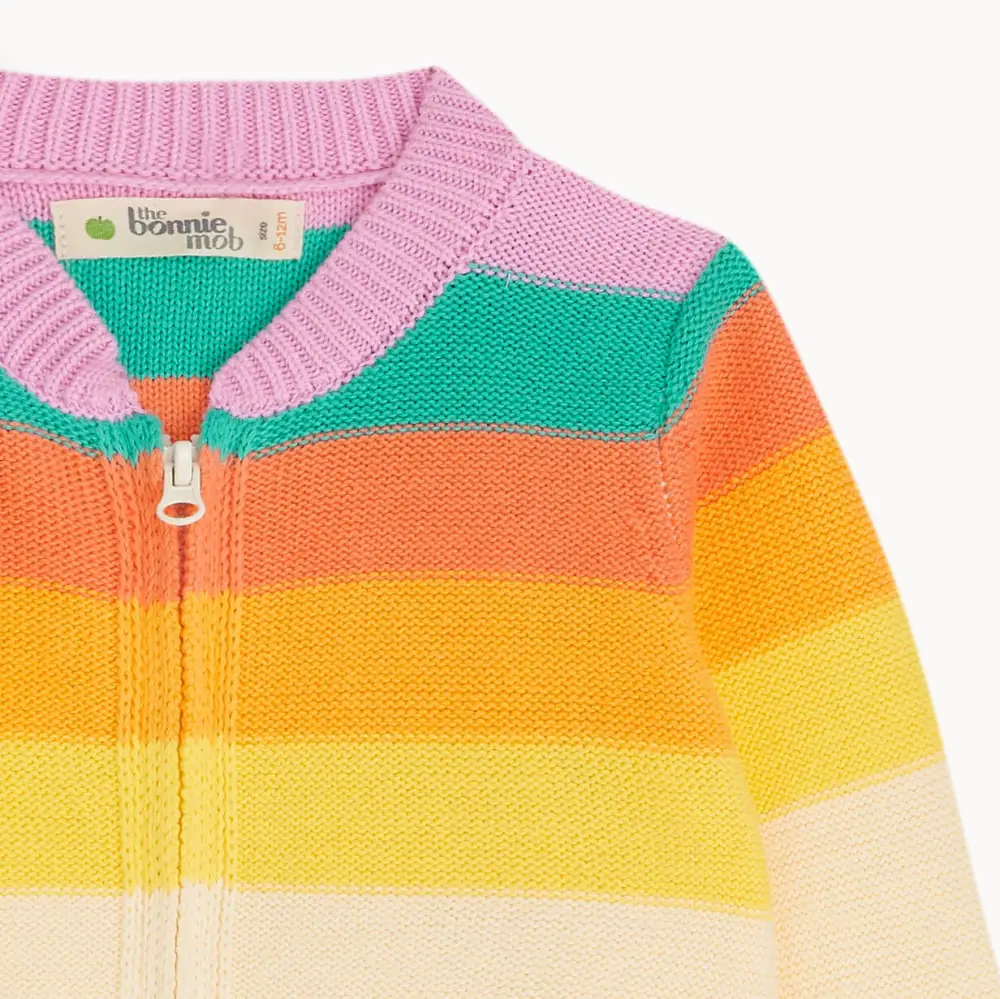 Barnacle - Rainbow Pink Stripe Cardigan - Image 3