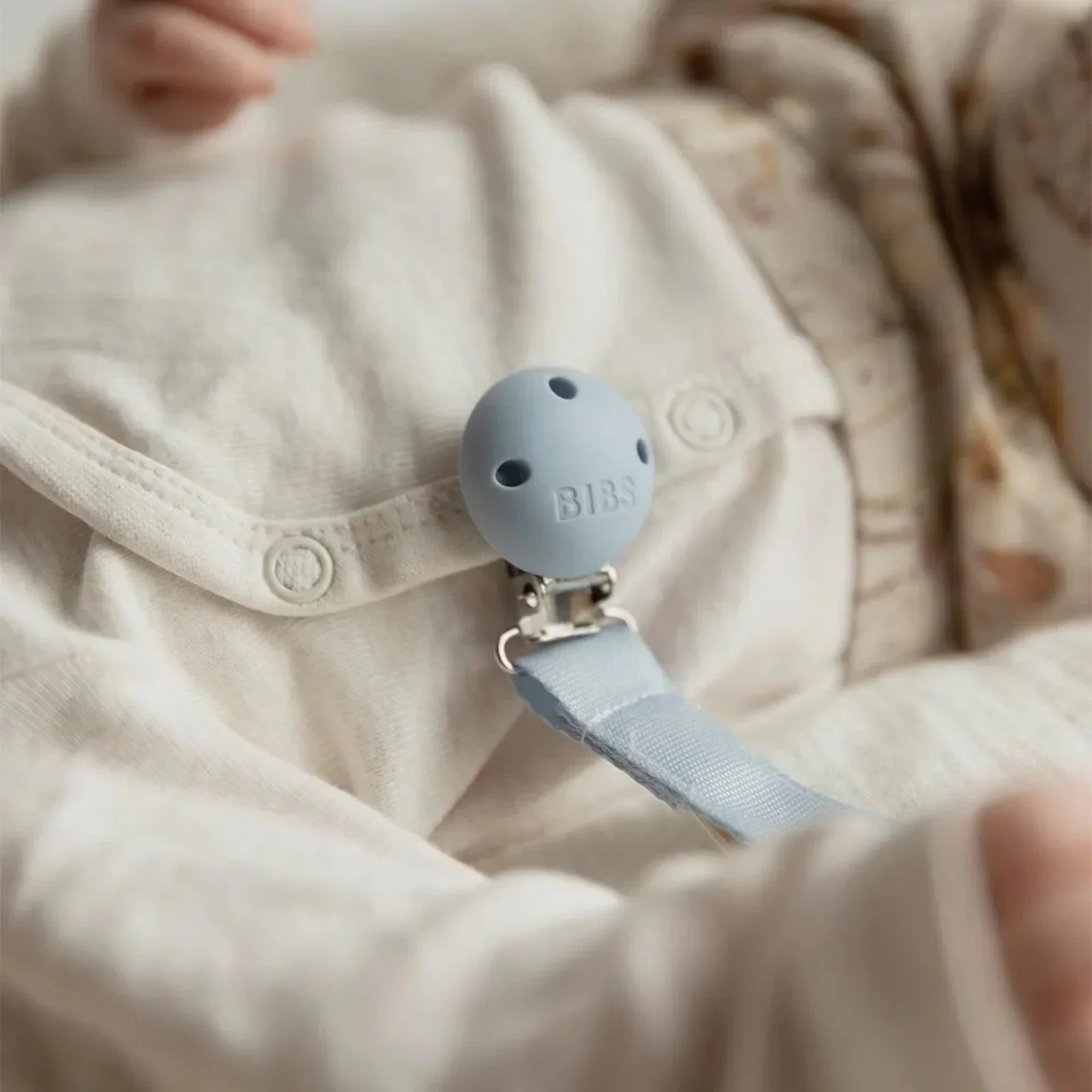 BIBS Soother Clip Ribbon - Dusty Blue - Image 4