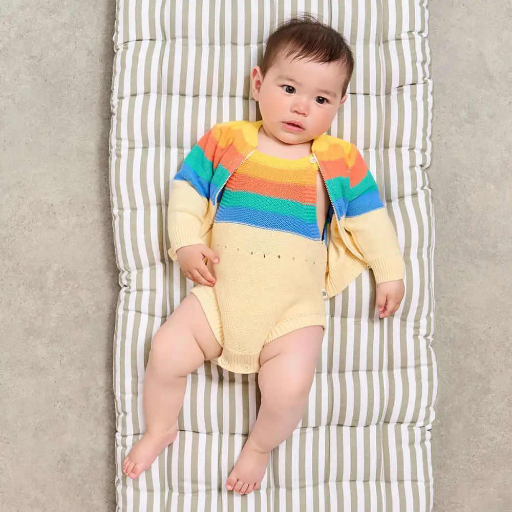 Bubble - Rainbow Stripe Knit Romper - Image 5