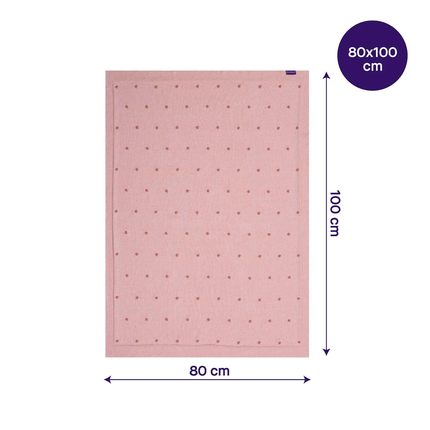 Clevamama Knitted Pom Pom Baby Blanket (Pink) - Image 3