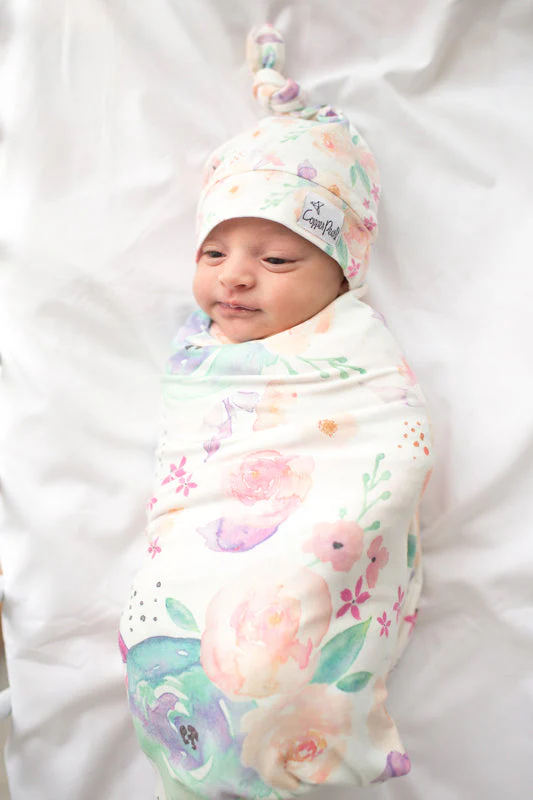 Copper Pearl Top Knot Hat Bloom 0-4m - Image 2