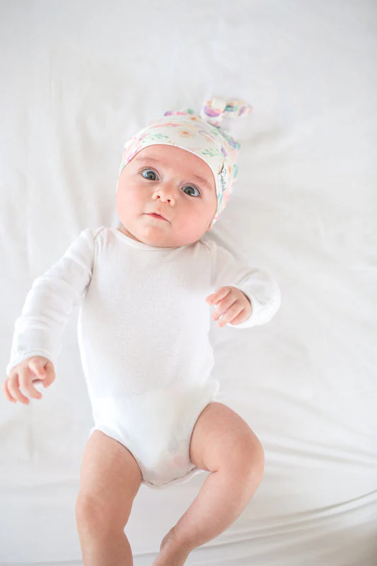 Copper Pearl Top Knot Hat Bloom 0-4m - Image 4