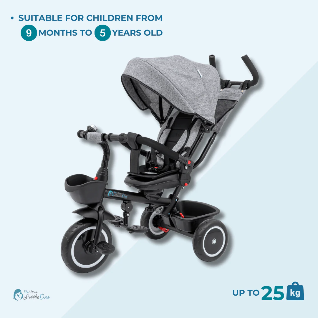 Foryourlittleone 6 in 1 Trike V3 - Grey (9 months - 5 years) - Image 3