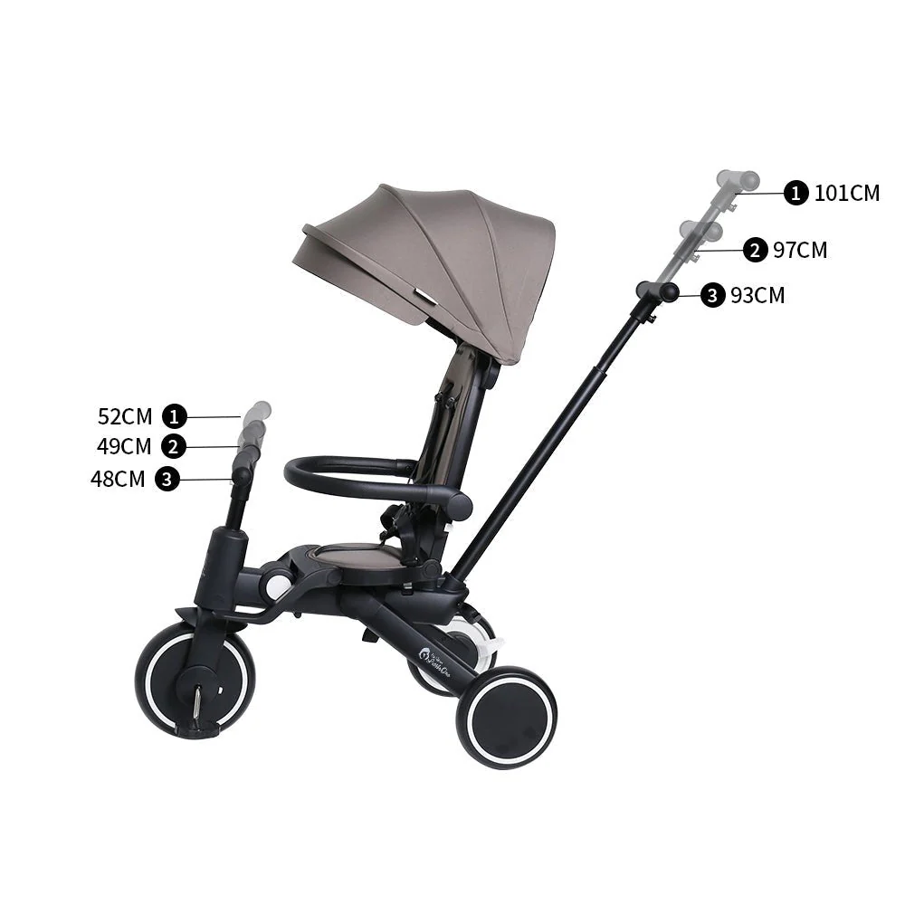 Foryourlittleone Xplor 6 in 1 Foldable Trike - Grey Olive (10m-4y) - Image 10