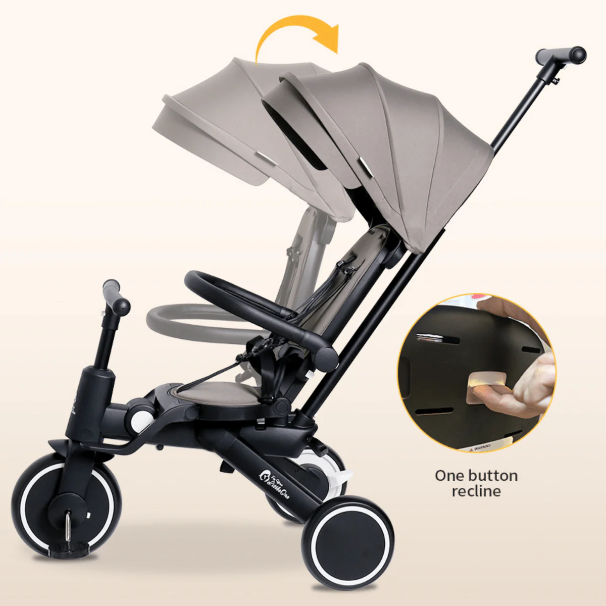 Foryourlittleone Xplor 6 in 1 Foldable Trike - Grey Olive (10m-4y) - Image 11