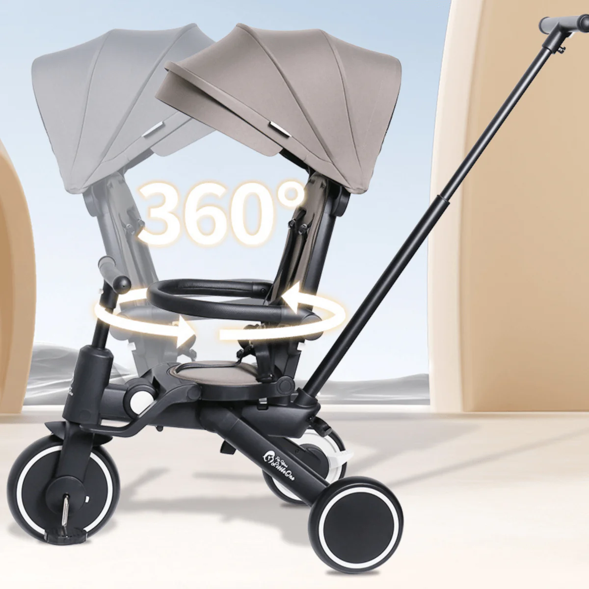 Foryourlittleone Xplor 6 in 1 Foldable Trike - Grey Olive (10m-4y) - Image 4