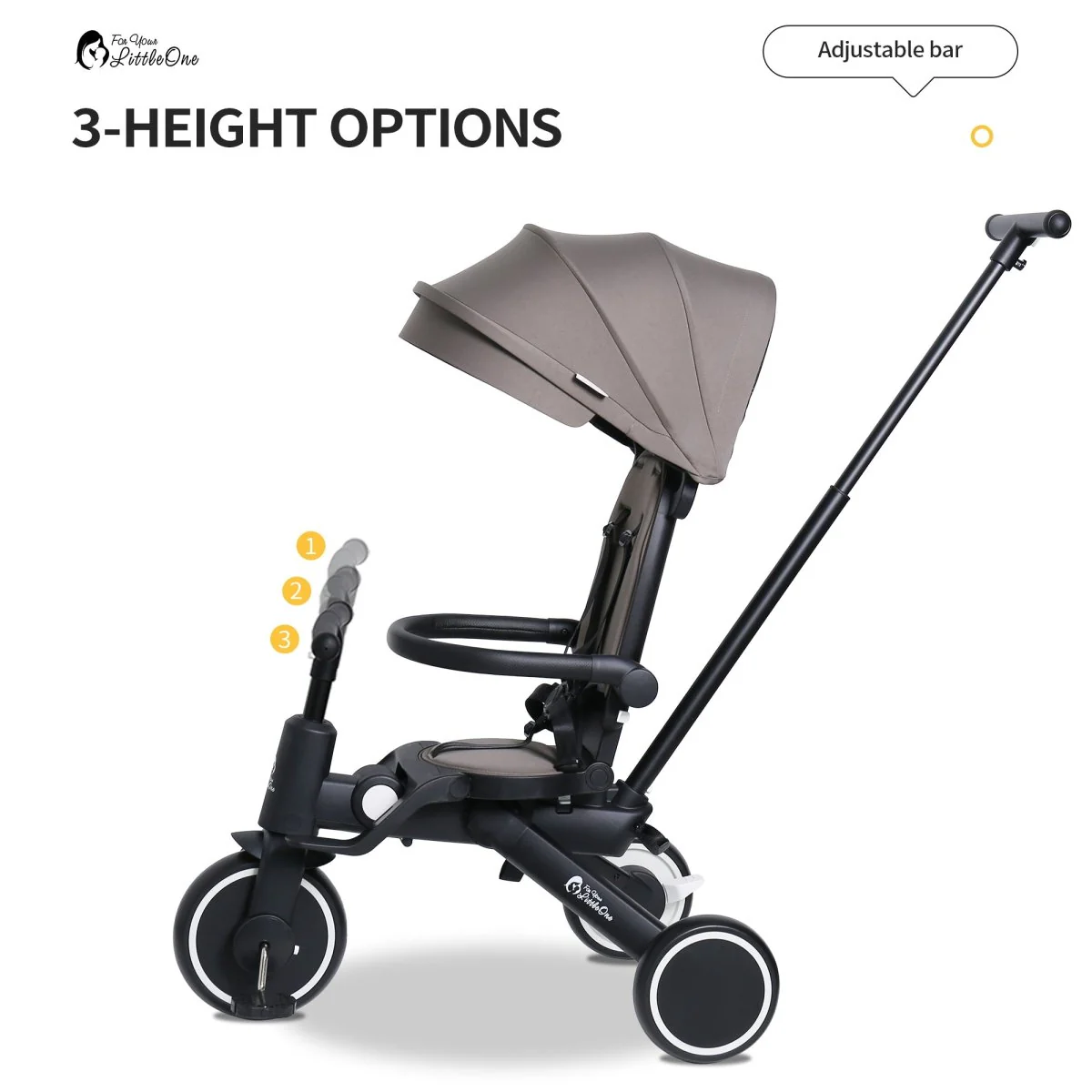 Foryourlittleone Xplor 6 in 1 Foldable Trike - Jet Black (10m-4y) - Image 31