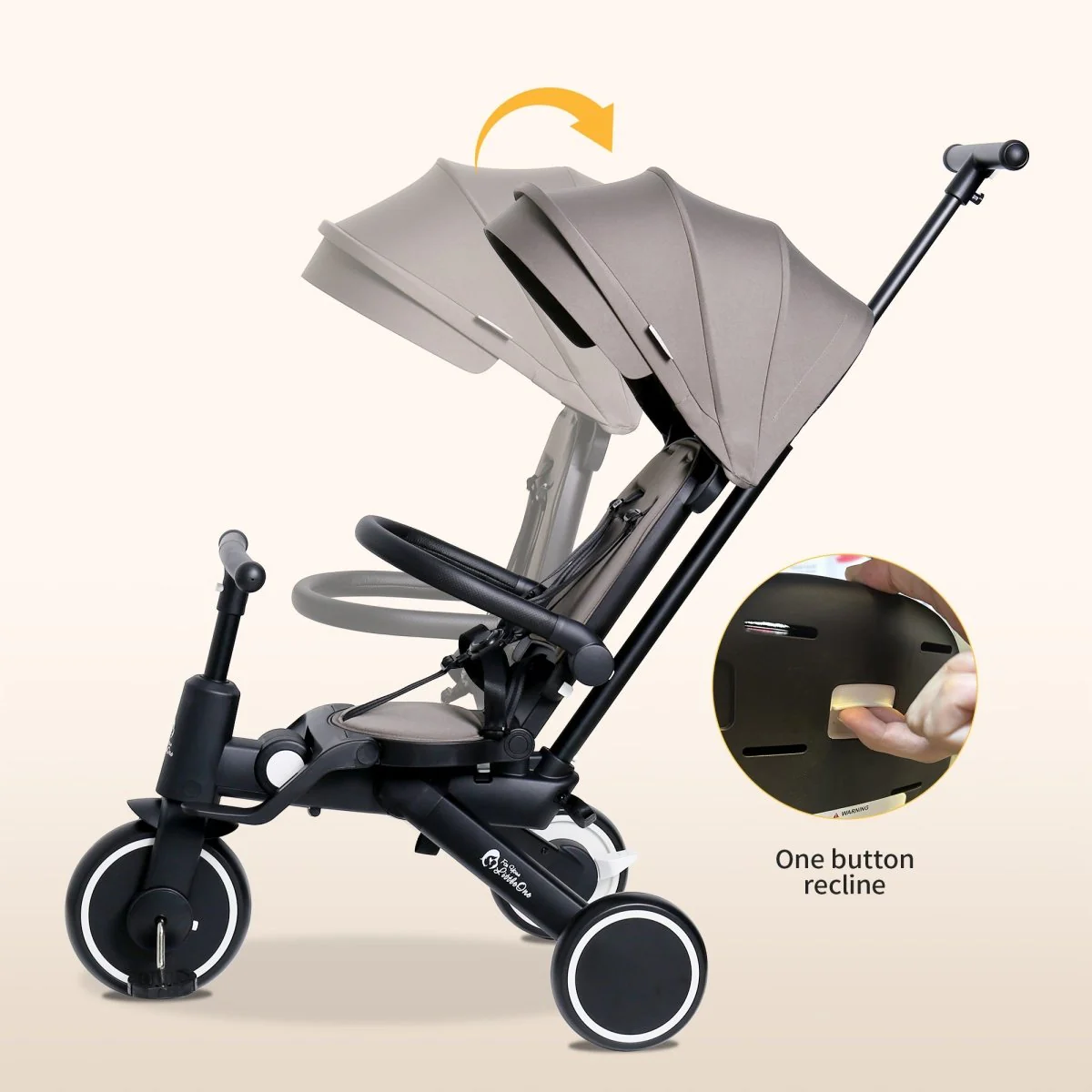 Foryourlittleone Xplor 6 in 1 Foldable Trike - Jet Black (10m-4y) - Image 9