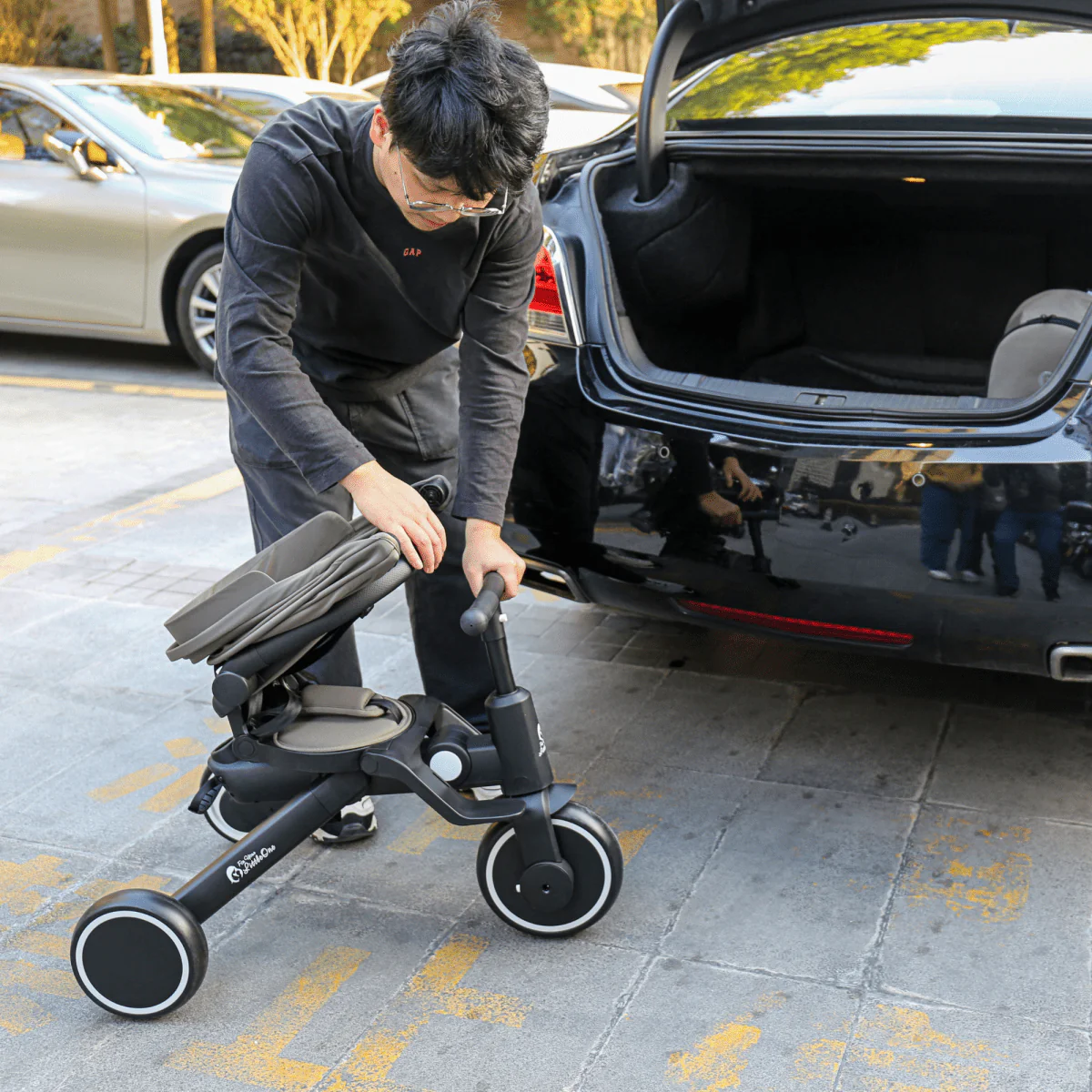 Foryourlittleone Xplor Plus 6 in 1 Foldable Trike - Jet Black (10m-4y) - Image 7