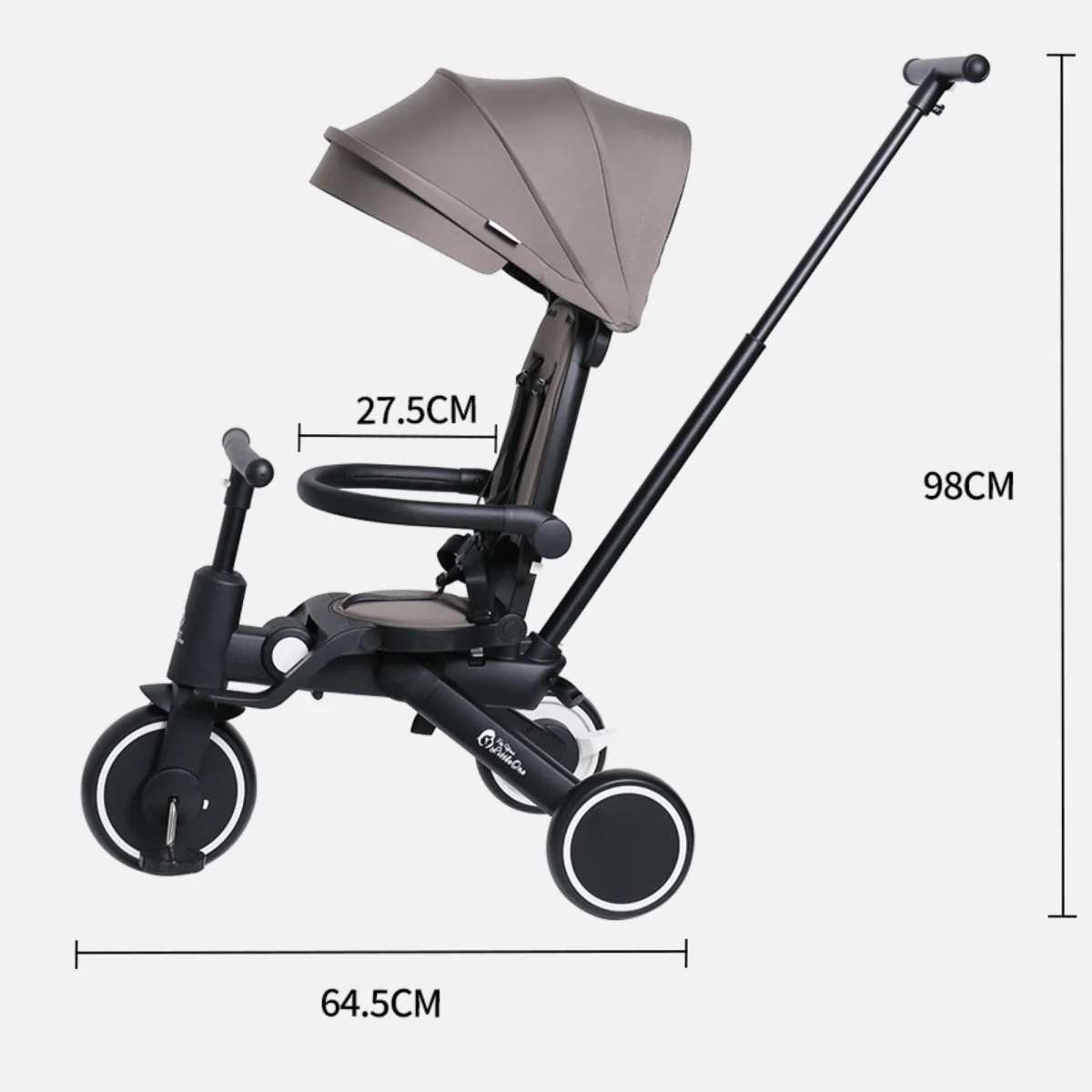 Foryourlittleone Xplor Ultimate 6 in 1 Foldable Trike - Jet Black (10m-4y) - Image 30