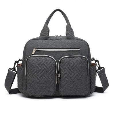 Dark Grey Functional Baby Changing Shoulder Bag