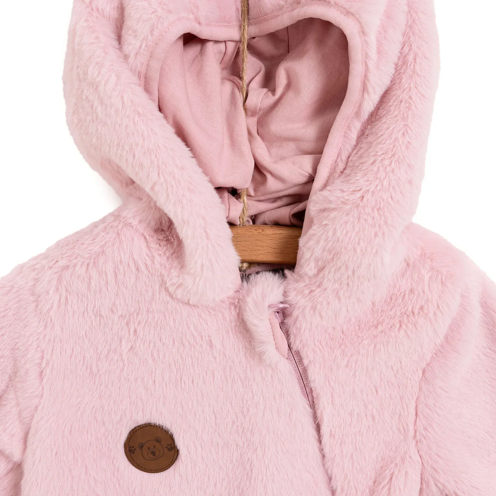 HelloBaby Newborn Girl Plush Footed Jumpsuit - Pink - Image 6