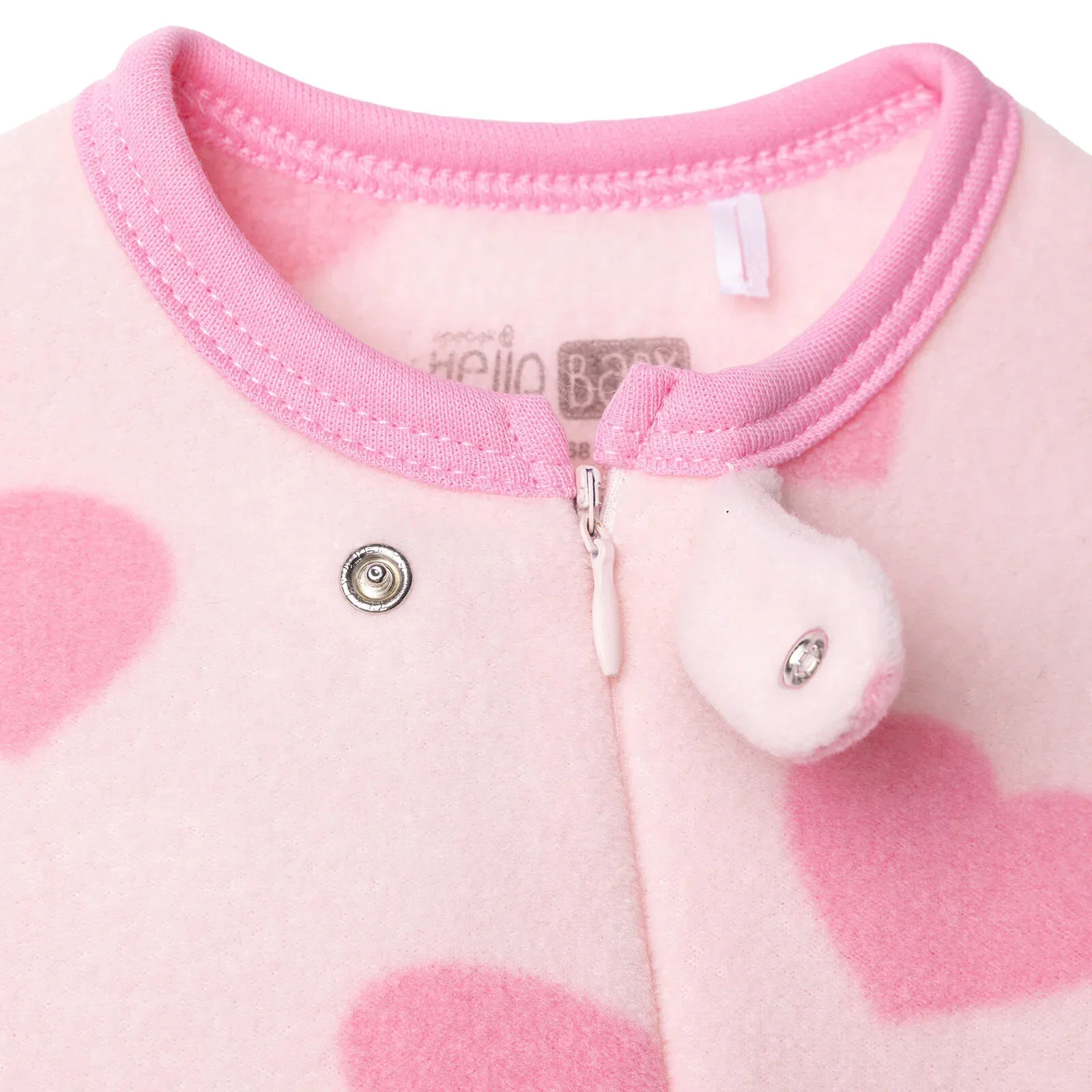 HelloBaby Newborn Polar Footed Jumpsuit - Pink Printed - Image 6