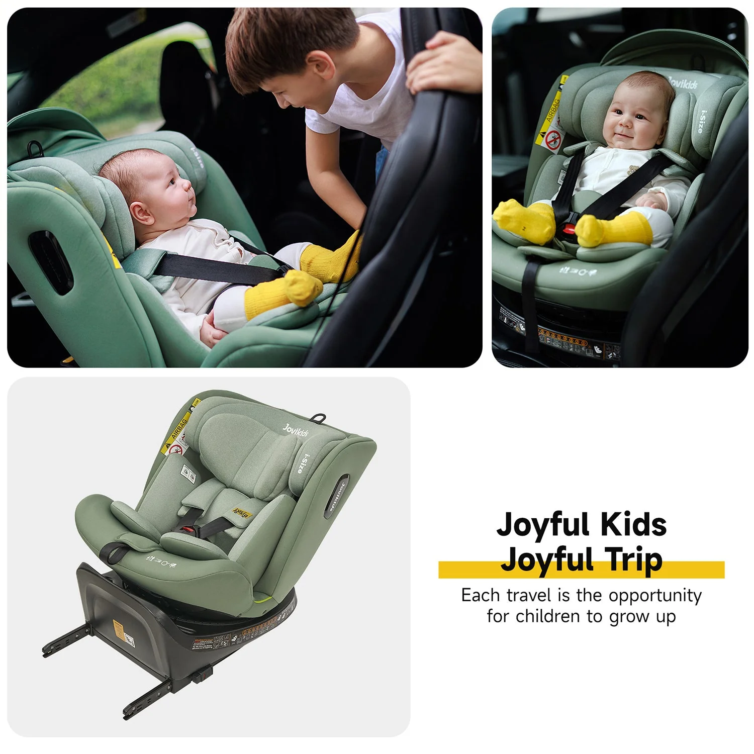 Jovikids Ranger Rotating Car Seat - Green - Image 5