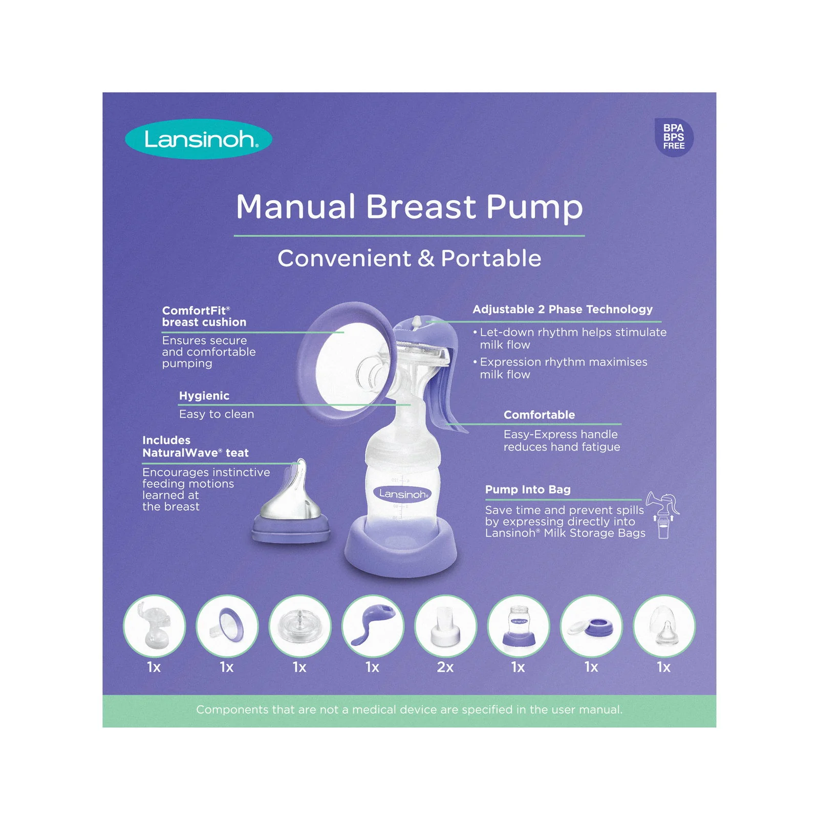 Lansinoh Single Manual Breast Pump - Image 3