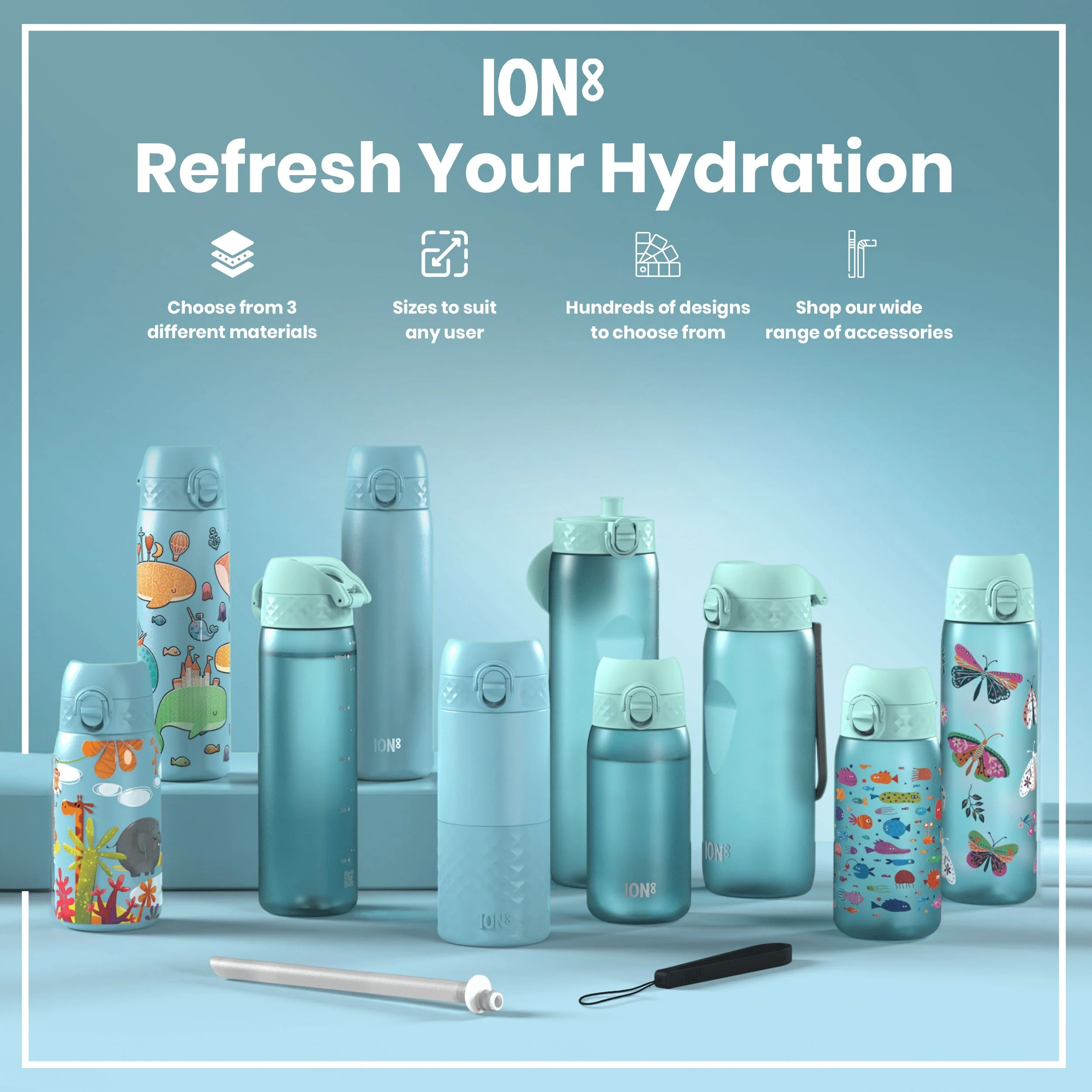 Leak Proof Kids Water Bottle, Recyclon, Crocodiles, 350ml (12oz) - Image 7