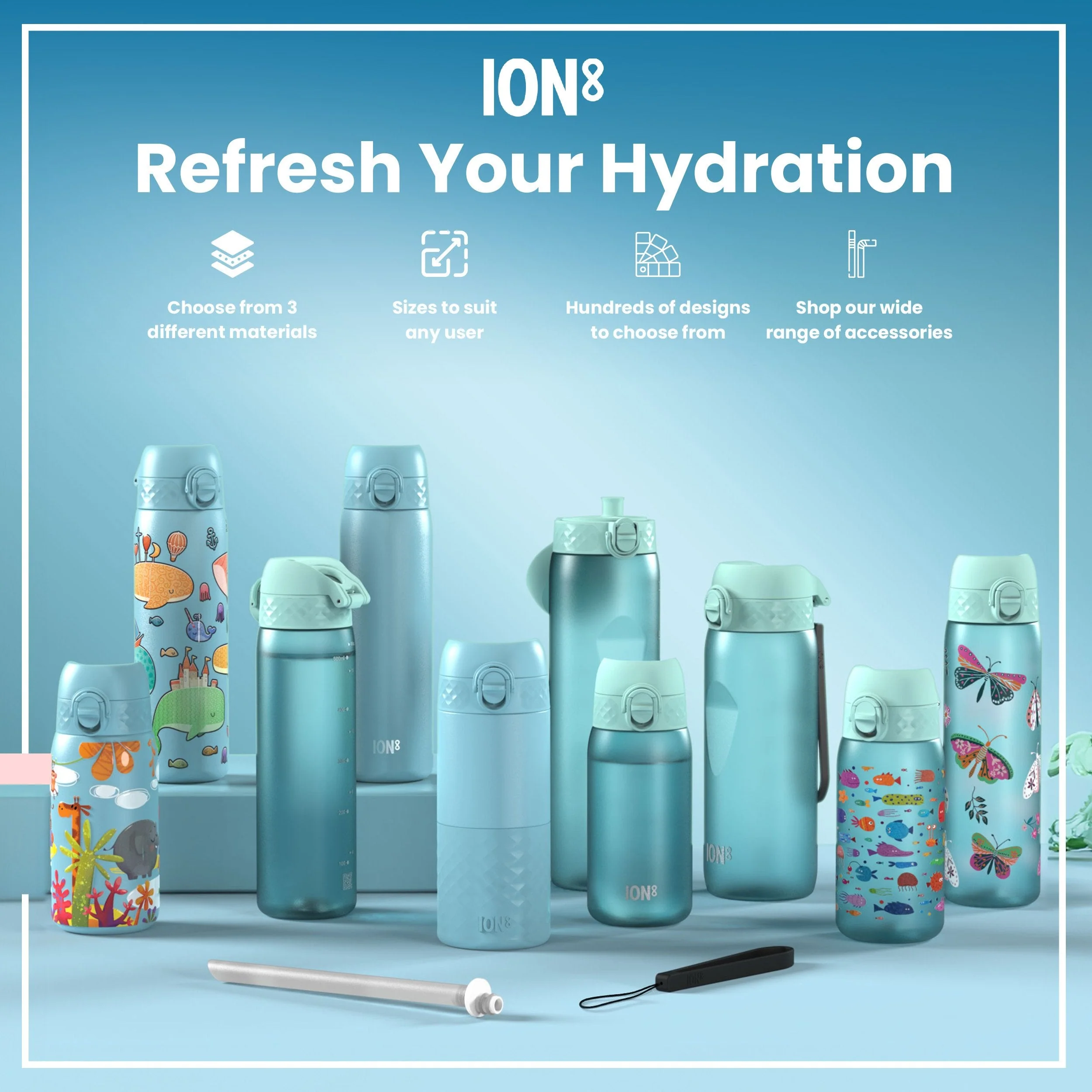 Leak Proof Kids Water Bottle, Recyclon, Robots, 350ml (12oz) - Image 7
