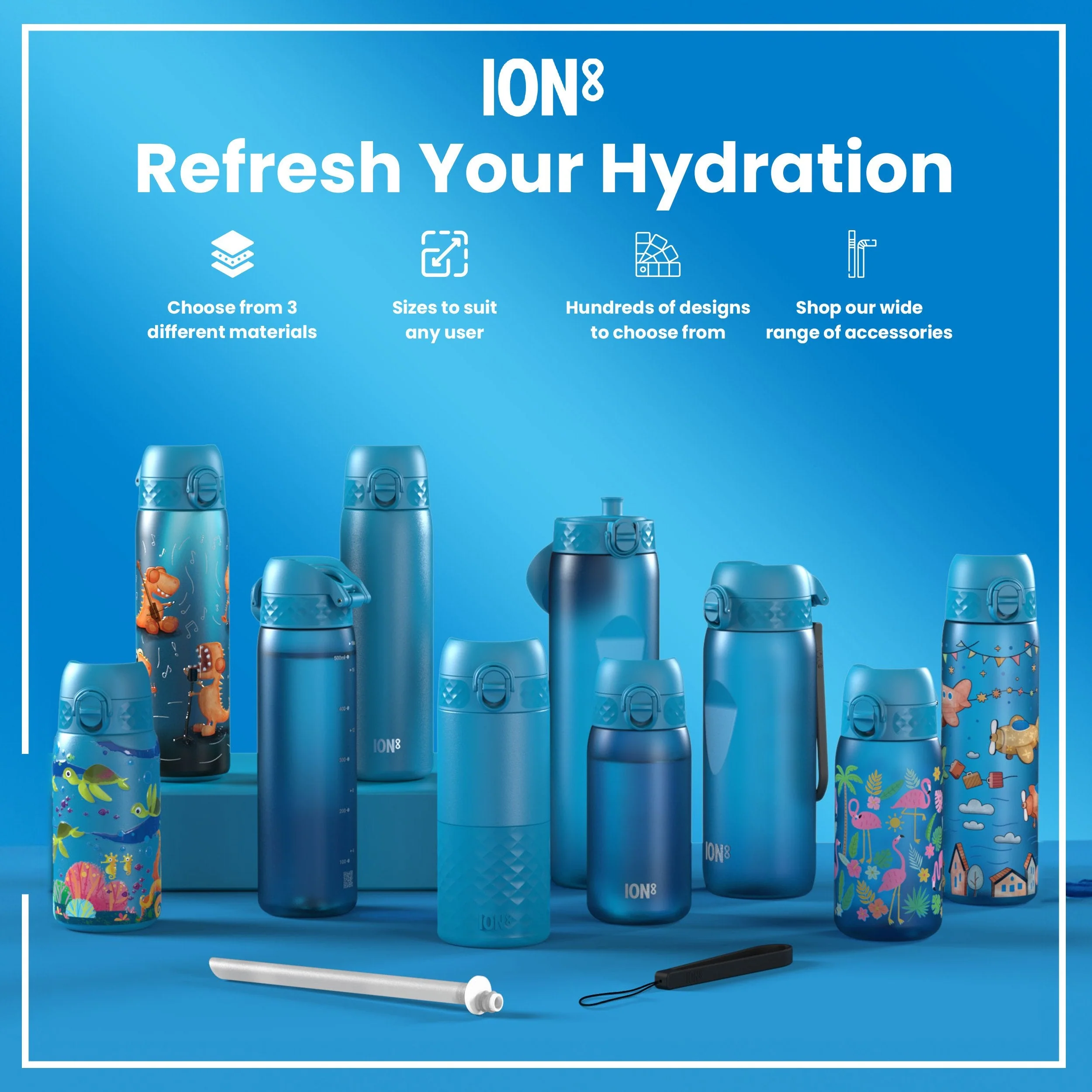 Leak Proof Kids Water Bottle, Recyclon, Sea Turtle, 350ml (12oz) - Image 7