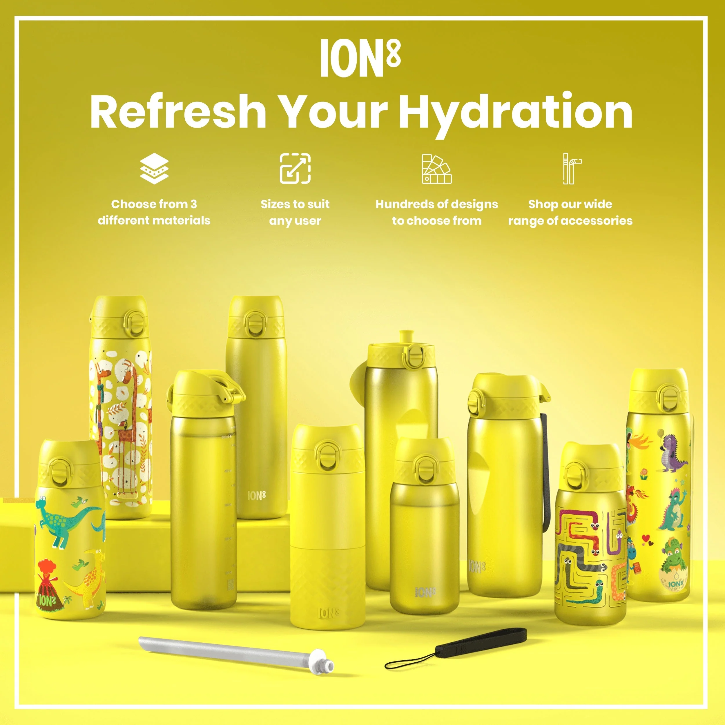 Leak Proof Kids Water Bottle, Recyclon, Snakes, 350ml (12oz) - Image 7
