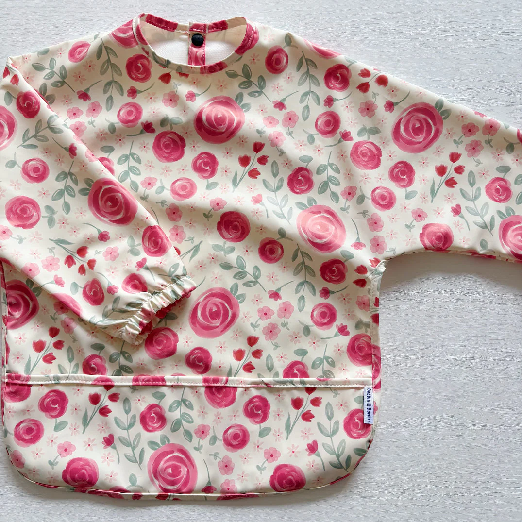 Long Sleeved Baby Bib - Country Floral - Image 3