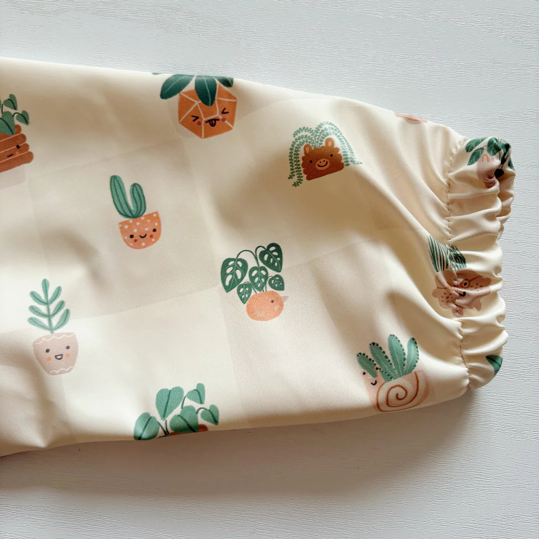 Long Sleeved Baby Bib - Pot Plants - Image 6