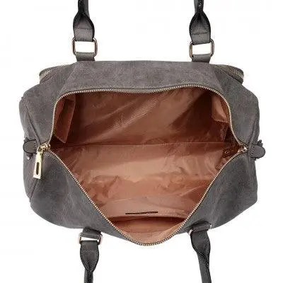PU Leather Baby Changing Bag with Tote, Changing Mat and Buggy Straps (Available in Grey/Black) - Image 6