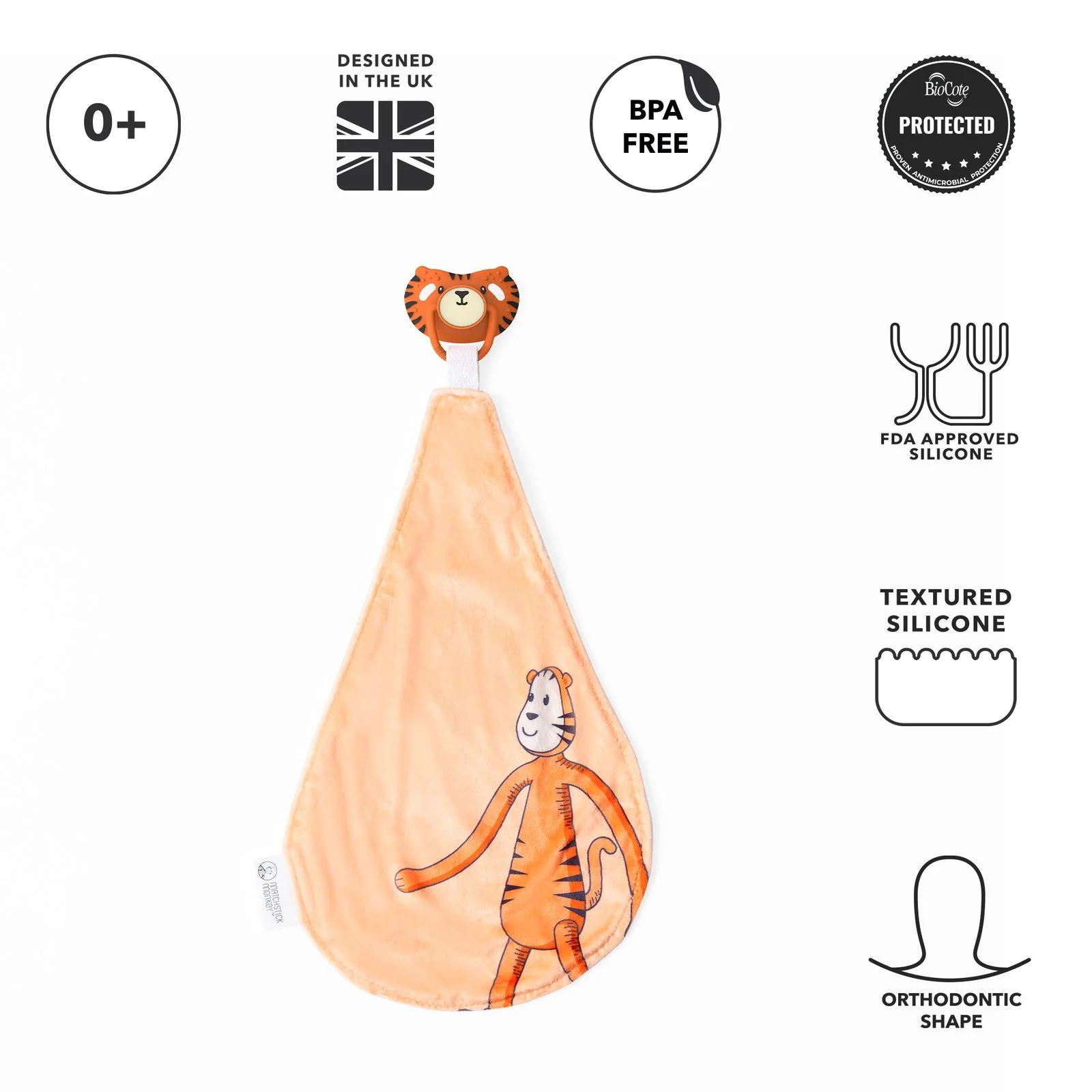 Matchstick Monkey All-In-1 Soother & Comforter (Tiger) - Image 2
