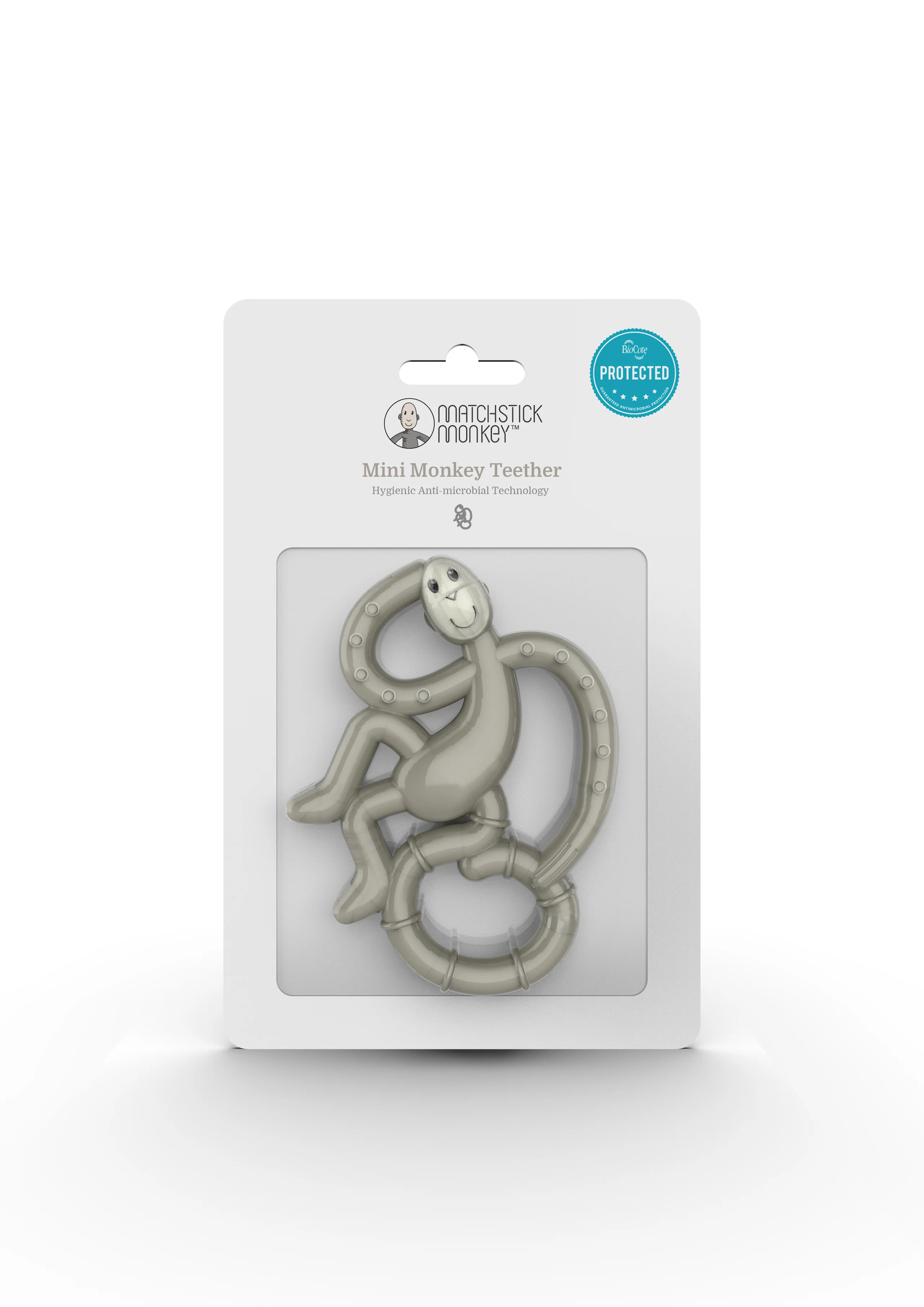 Matchstick Monkey Mini Monkey Teether (Blue/Grey/Rubine Red) - Image 5