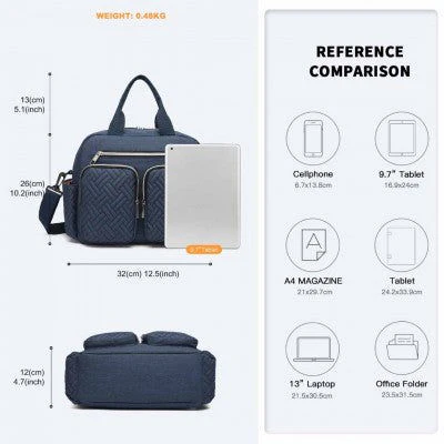Navy Functional Baby Changing Shoulder Bag - Image 4