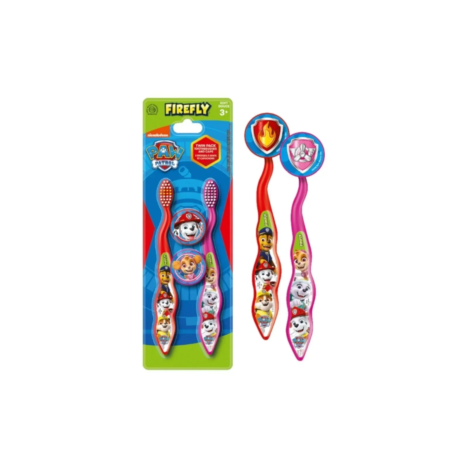 Paw Patrol Toothbrushes & Caps Pack of 2 - Image 3