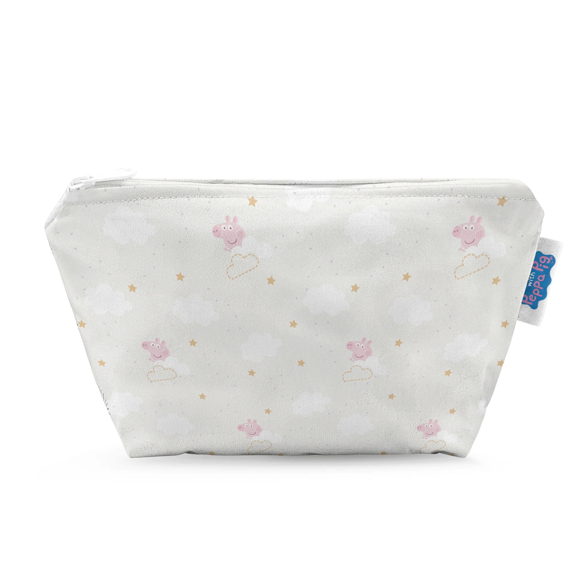Peppa Pig Small Reusable Cloth Wipe Wet Bag - Peppa Clouds