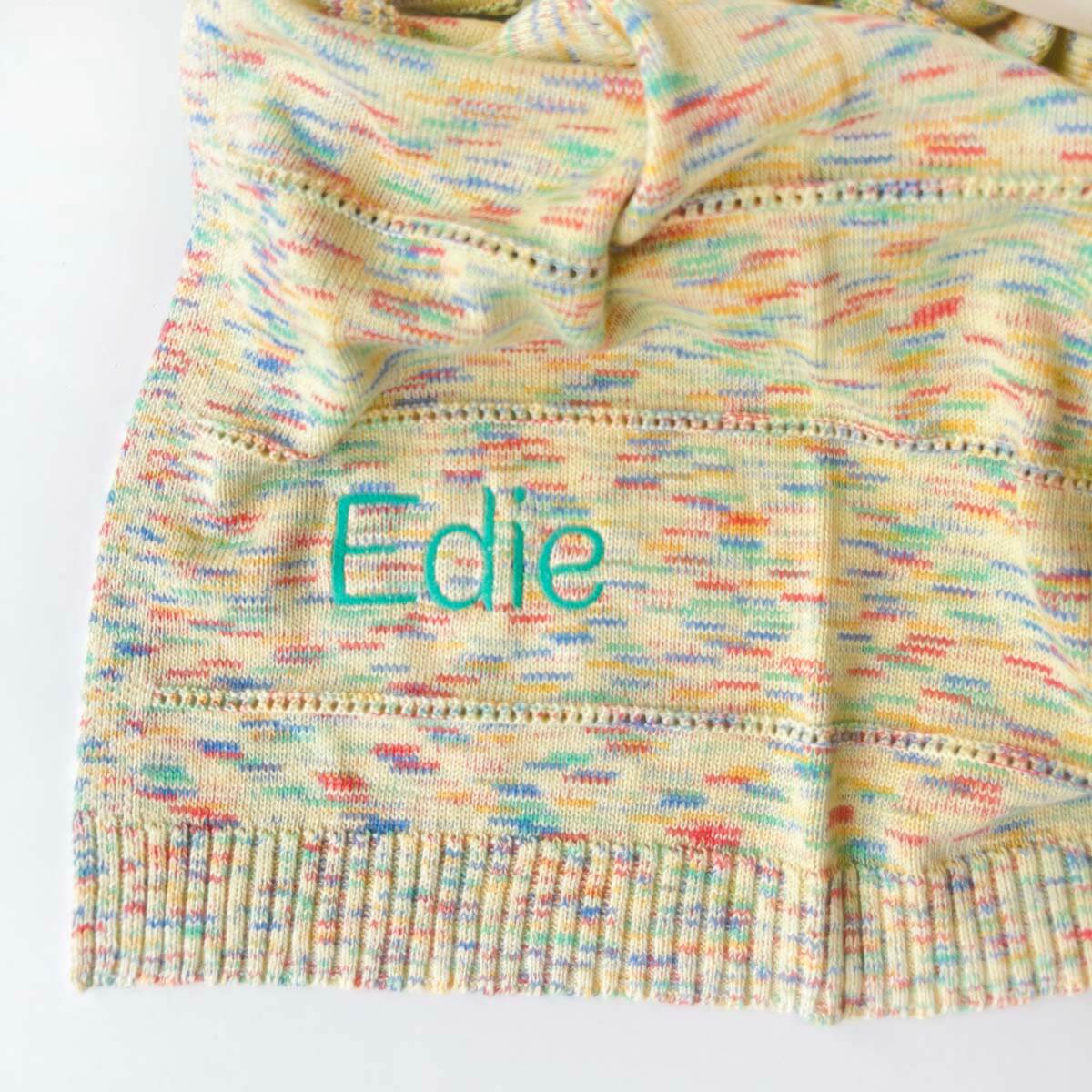 Personalised Knitted Baby Blanket, Space Dye - Merry - Image 5