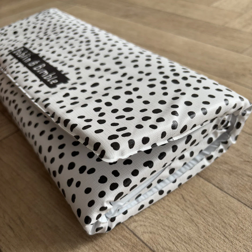 Travel Changing Mat - Black Spotty Print - Image 5