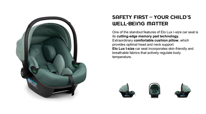Tutis Elo Lux i-Size Car Seat (Available in Black/Grey/Mint) - Image 19