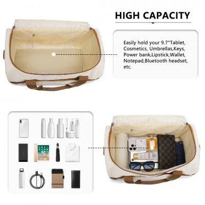 Spacious Travel Crossbody Bag (Available in Cream/Green/Pink) - Image 9