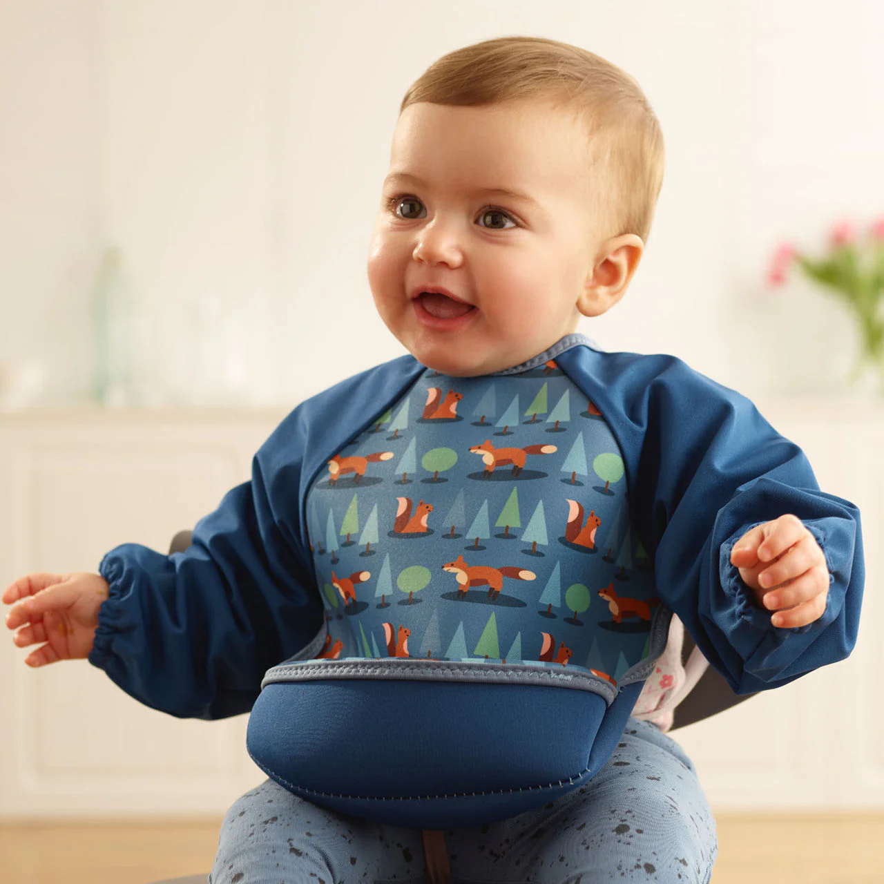 Weaning Bib with Sleeves - Foxes UltraBib - Image 9