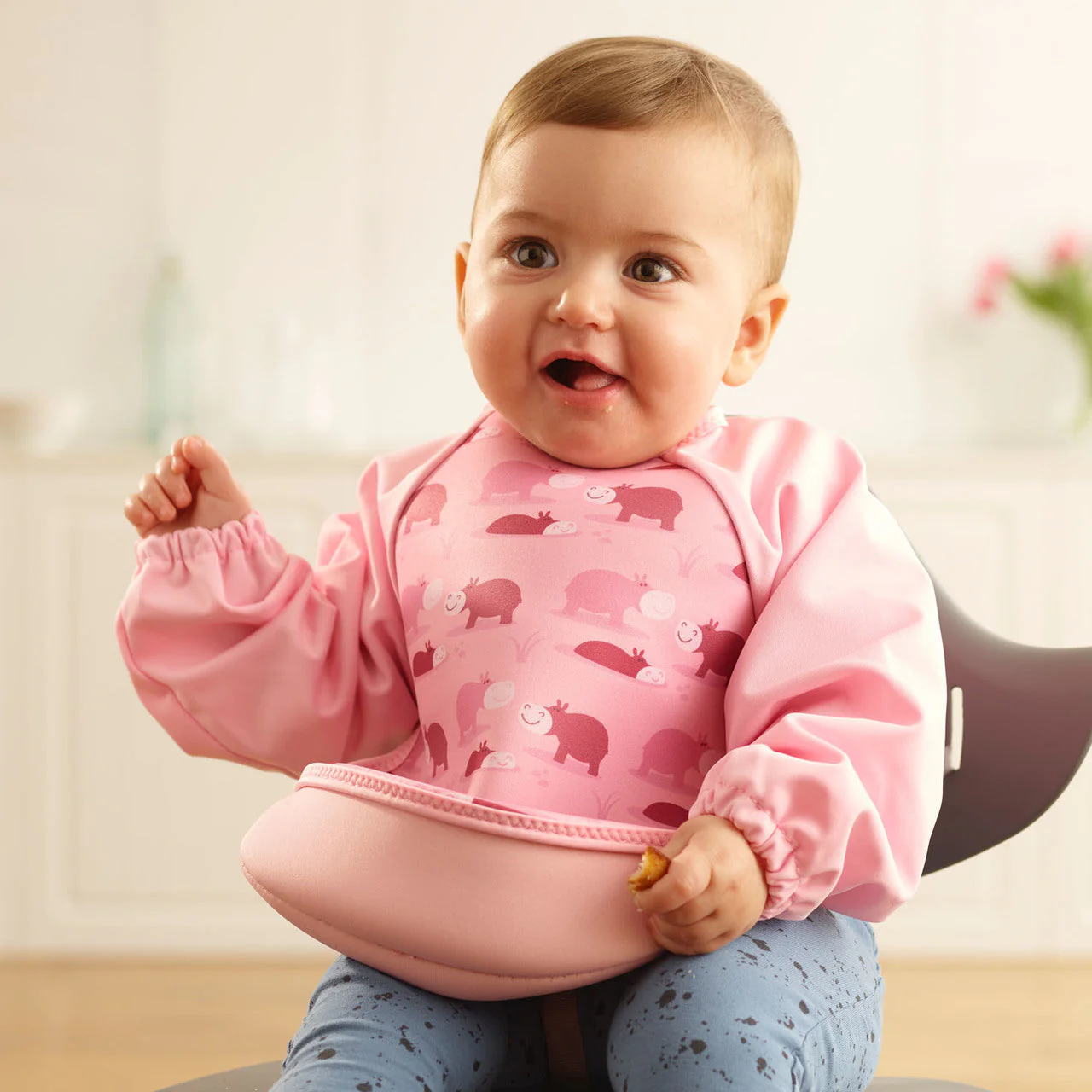 Weaning Bib with Sleeves - Hippos UltraBib - Image 9