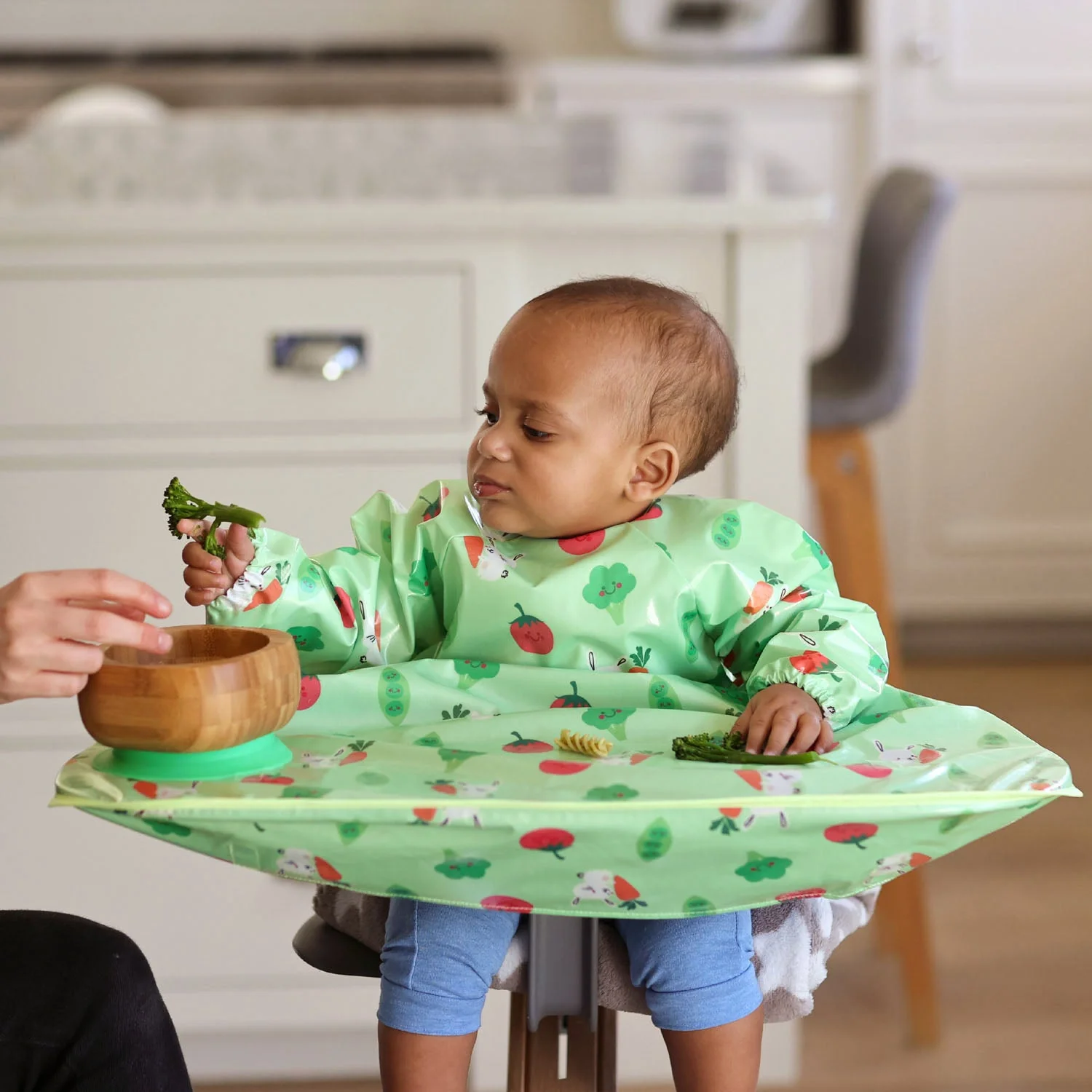 Wipeezee Coverall Bib - Green Bunny & Veg - Image 17