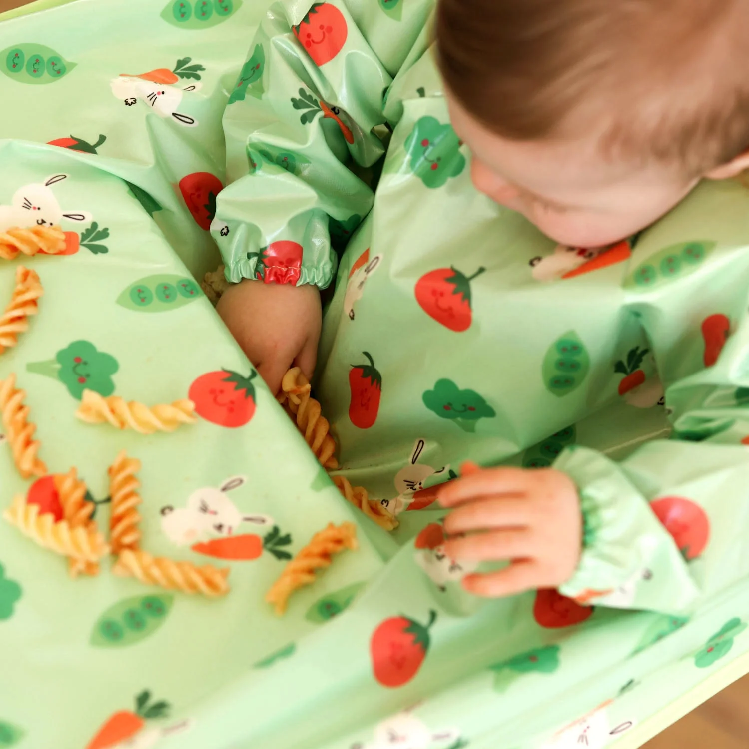 Wipeezee Coverall Bib - Green Bunny & Veg - Image 6